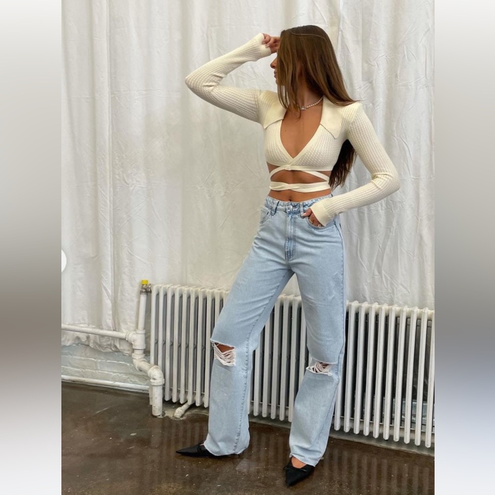 We Wore What - High Rose Dad Jeans (light wash as shown in pic)
